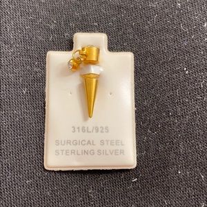 Gold diamond Belly ring